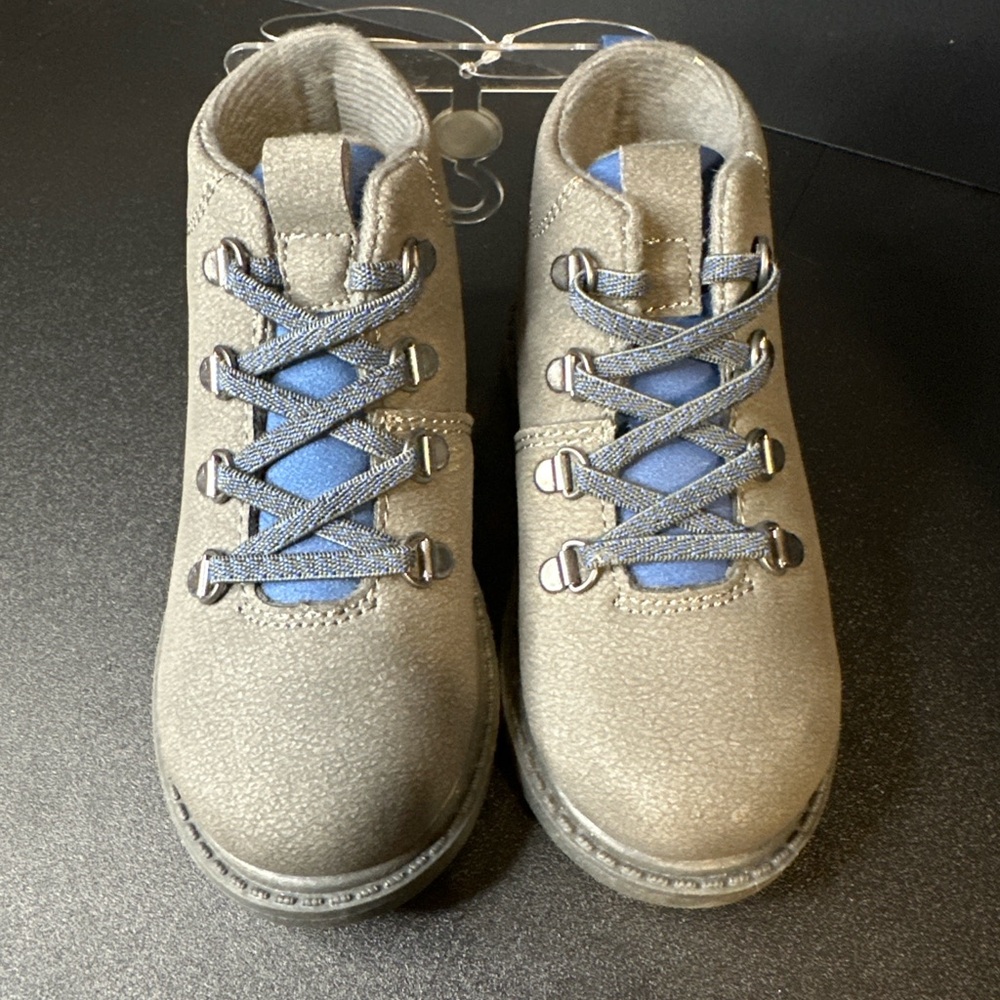 Carter's Toddler‎ Boys Hiking Boots Size 8M Gray Blue Donnie Style Lace-Up